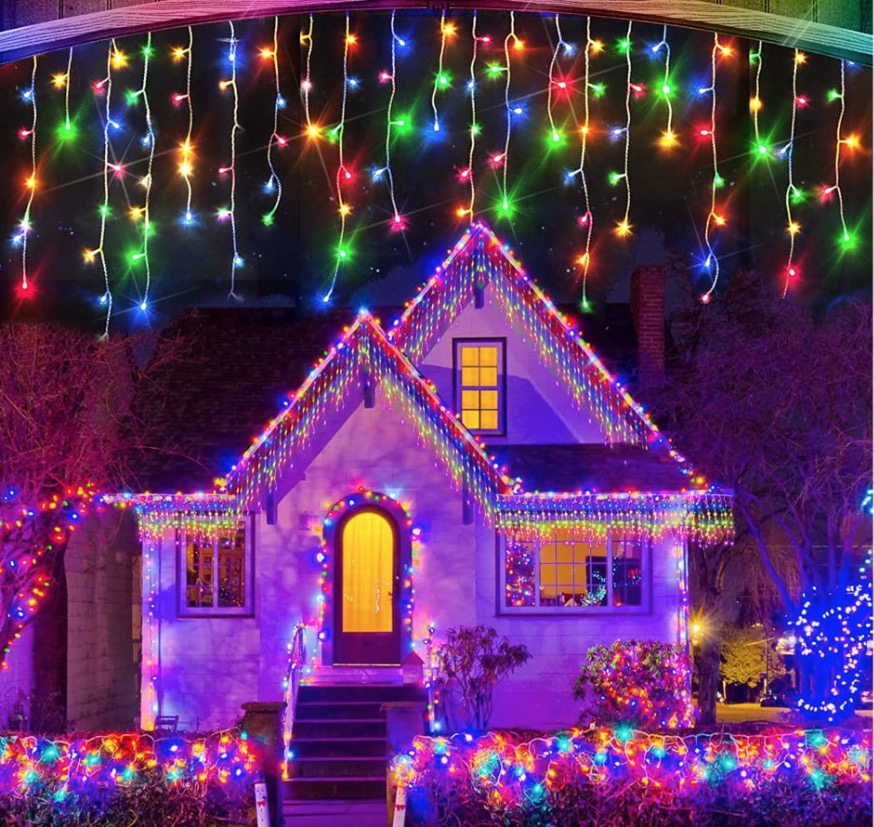 Instalatie 20 metri MULTICOLOR 500 LED tip turturi franjuri